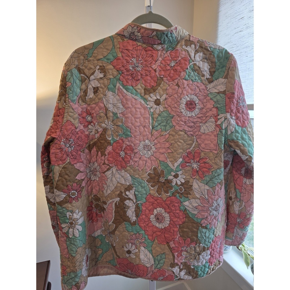 Alfred Dunner Light Weight Floral Quilted Jacket Size 16W Preppy - Picture 11 of 13